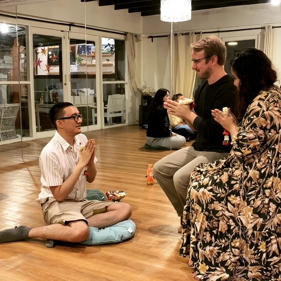 Our first wai Kru ceremony (on the receiving side). I felt immensely honored for…