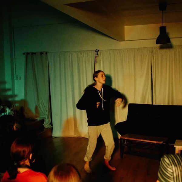 Amelia and Steph conquering Antigone Now! At this moving performance at our show…