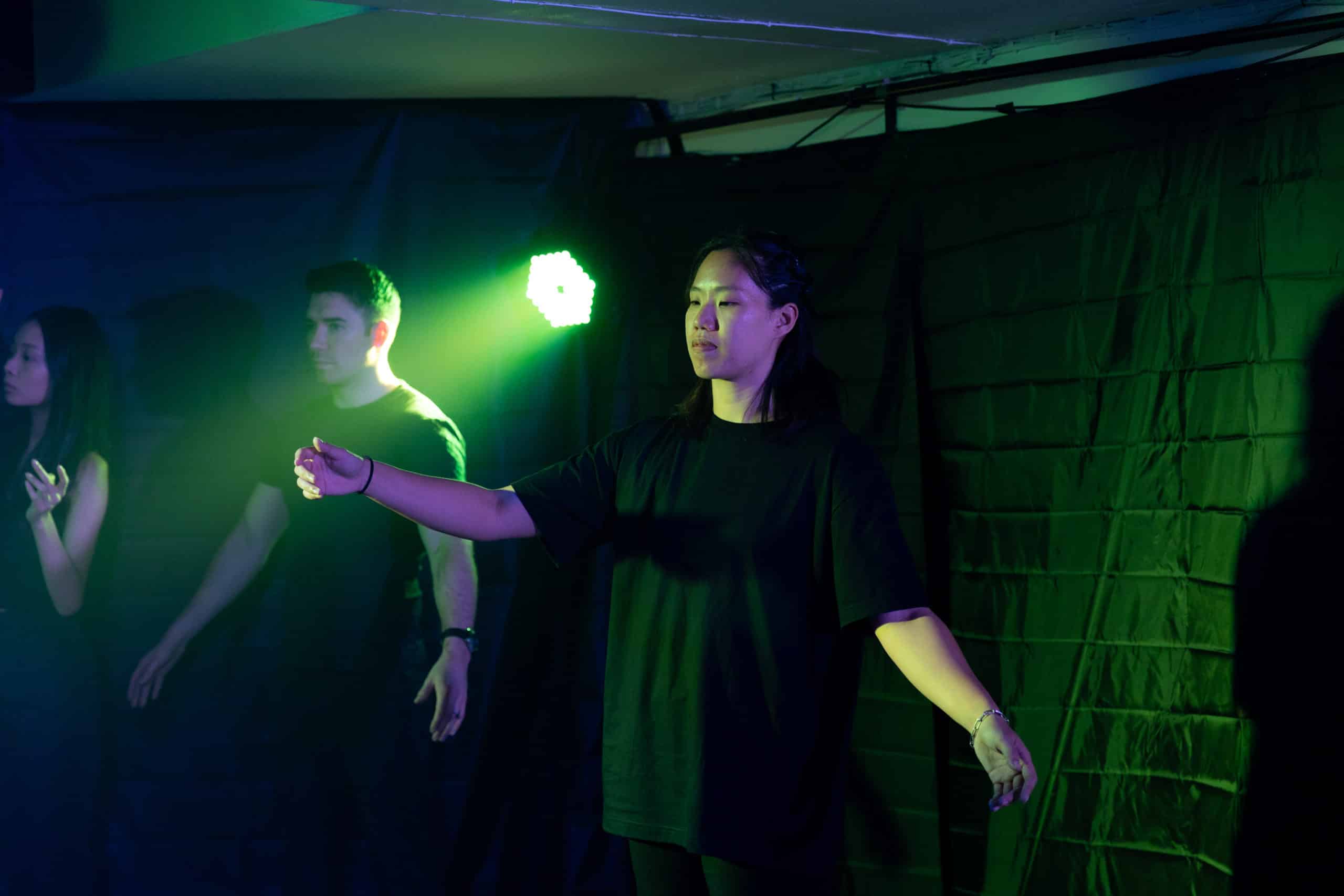 Acting training for beginners in Thailand at MasterClass Studio with students learning  

